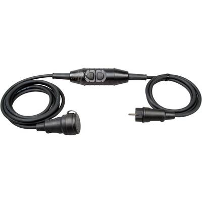 Kopp 1438.0001.5 prodlužovací kabel s proudovým chráničem  PRCD-S 230 V černá IP44