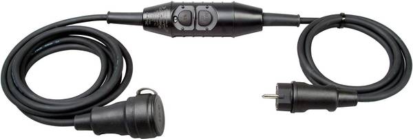 Kopp 1438.0001.5 prodlužovací kabel s proudovým chráničem  PRCD-S 230 V černá IP44