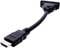 Černený HDMI-VGA adaptér, který se používá k převodu HDMI signálů na VGA signály.