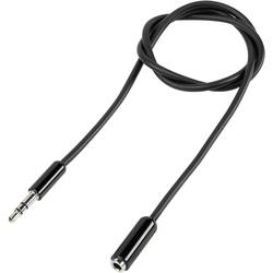 Prodlužovací kabel SpeaKa, jack 3,5 mm ⇔ jack 3,5 mm, černá, 1 m