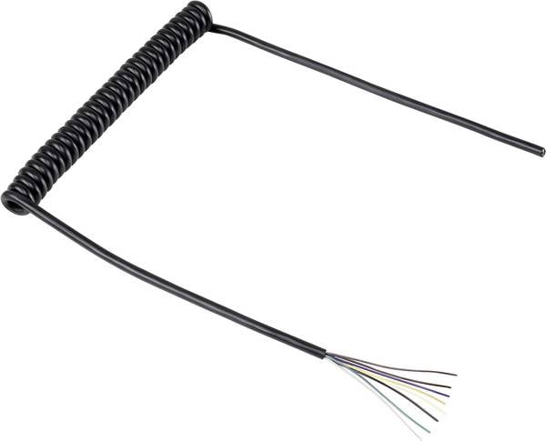 TRU COMPONENTS 1570979 spirálový kabel  218 mm / 640 mm 8 x 0.12 mm² černá 1 ks