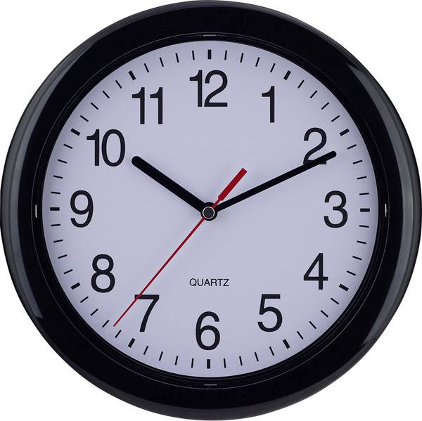 EUROTIME 22221 Quartz nástěnné hodiny 25 cm x 25 cm  černá velký displej