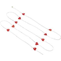 Vnitřní vánoční řetěz Polarlite, motiv srdce, 10 LED, červená