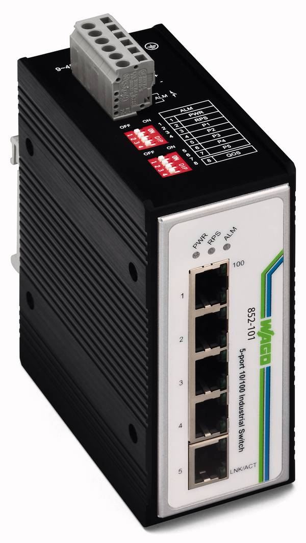WAGO 852-101 852-101 průmyslový ethernetový switch  10 / 100 MBit/s funkce PoE
