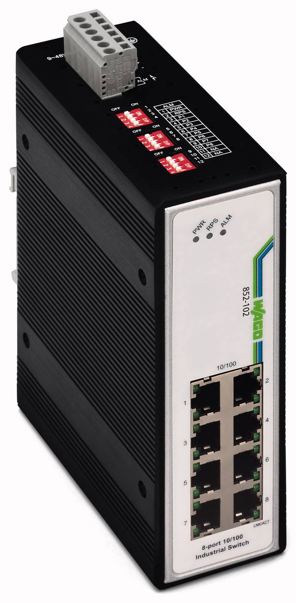 WAGO 852-102 průmyslový ethernetový switch  10 / 100 MBit/s funkce PoE