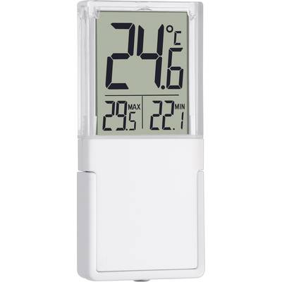 Digitální teploměr ukazuje 24,6°C, s maximální teplotou 29,5°C a minimální teplotou 22,1°C.