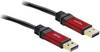 Delock USB kabel USB 3.2 Gen1 USB-A zástrčka, USB-A zástrčka 2.00 m červená, černá pozlacené kontakty, UL certifikace 82745
