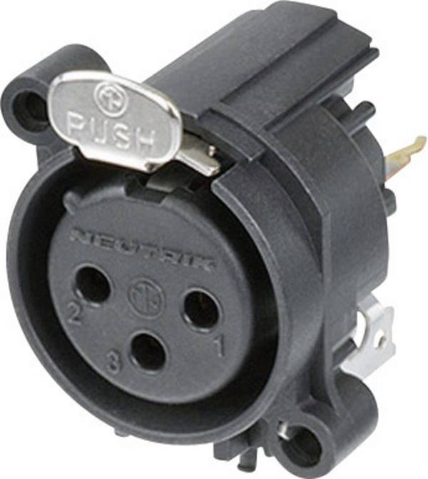 Neutrik NC3FAV1 XLR konektor přírubová zásuvka, rovná Pólů: 3 černá 1 ks