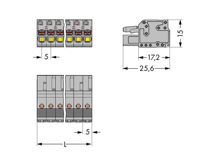 WAGO 2231 zásuvkový konektor na kabel 10, rozteč 5 mm, 2231-110/102-000, 50 ks