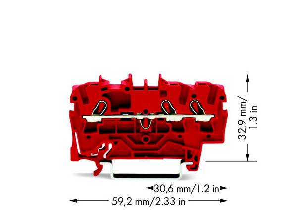 WAGO 2002-1303 průchodková svorka 5.20 mm pružinová svorka  červená 100 ks
