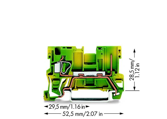 WAGO 769-237 hlavní svorka 5 mm pružinová svorka osazení: Terre zelená, žlutá 100 ks Piece
