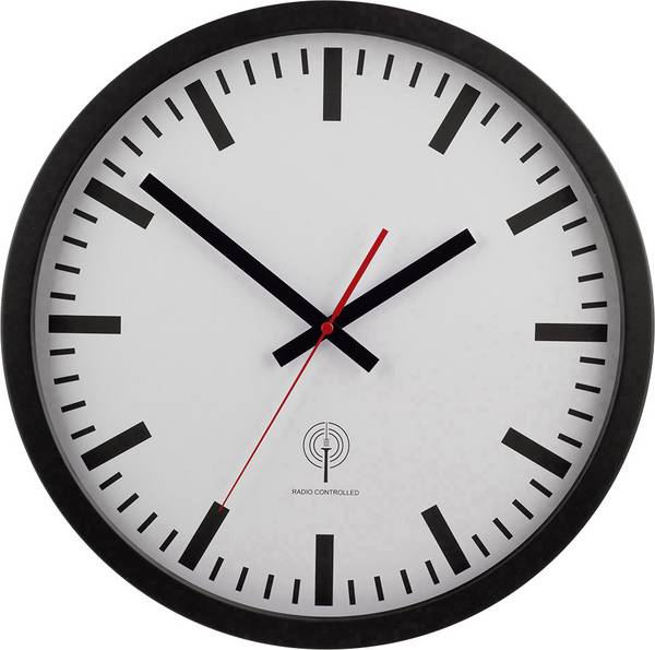 EUROTIME 56862 DCF nástěnné hodiny 40 cm  černá