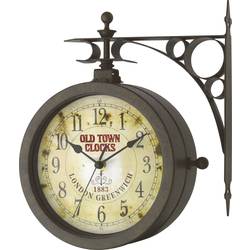 Analógové nástenné retro hodiny TFA OLD TOWN s teplomerom, Ø 20,5 cm
