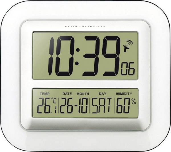 Techno Line WS 8006 DCF nástěnné hodiny 28 cm x 24.5 cm x 3.2 cm, bílá