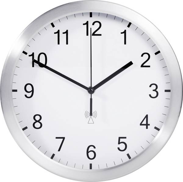 TFA Dostmann 98.1091.02 DCF nástěnné hodiny 25 cm x 25 cm x 25 cm x 40 mm, hliník (matný)