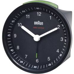 Analogový DCF budík Braun, 80 x 80 x 56 mm, černá