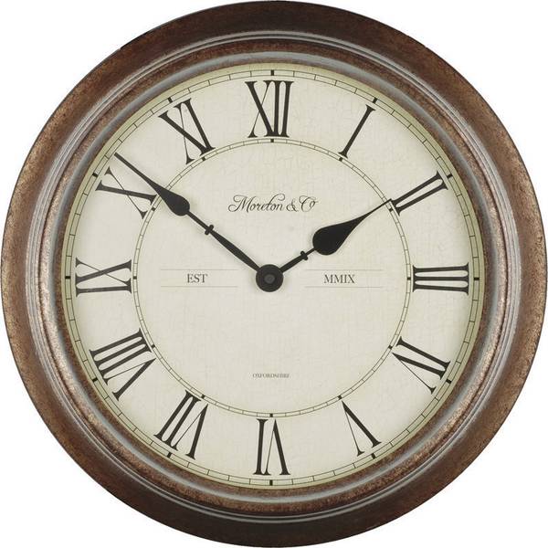 Techno Line WT 7006 Quartz nástěnné hodiny 36 cm x 70 mm, dřevo, vhodné do koupelny / vlhkého prostoru