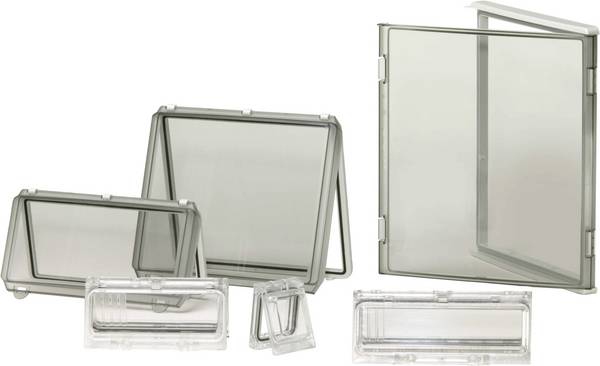 Fibox EKM 30-T-2FSH 3520145 víko skříně průhledné víko (d x š x v) 380 x 190 x 30 mm polykarbonát šedobílá (RAL 7035) 1 ks