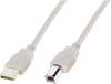Digitus USB kabel USB 2.0 USB-A zástrčka, USB-B zástrčka 3.00 m béžová kulatý, dvoužilový stíněný AK-300105-030-E