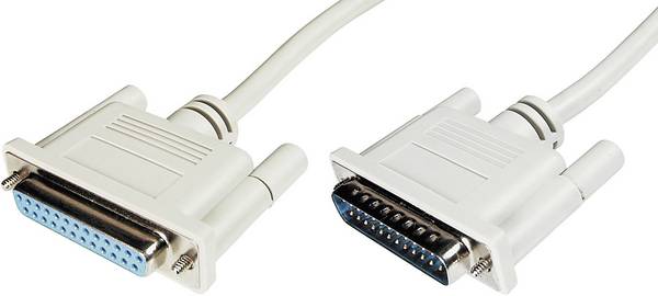 Digitus sériový kabel [1x D-SUB zástrčka 25pólová - 1x D-SUB zásuvka 25pólová], 3.00 m, béžová