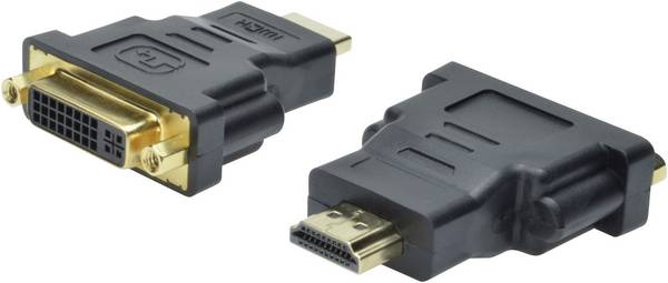 Digitus AK-330505-000-S HDMI / DVI adaptér [1x HDMI zástrčka - 1x DVI zásuvka 24+5pólová] černá