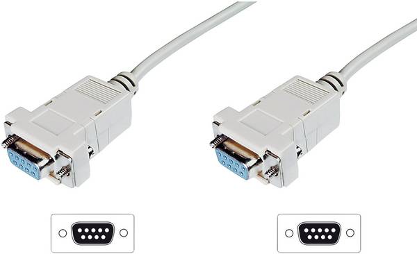 Digitus sériový kabel [1x D-SUB zásuvka 9pólová - 1x D-SUB zásuvka 9pólová], 1.80 m, béžová