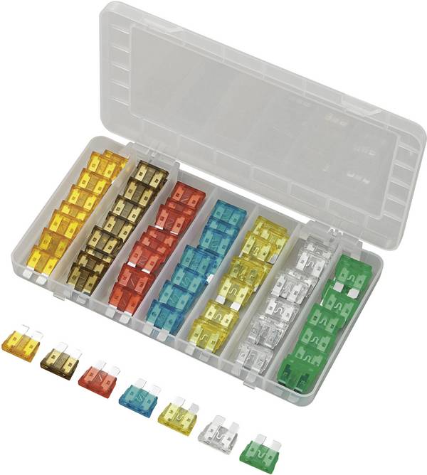 <br>  TRU COMPONENTS<br>  <br>  Plochá pojistka<br>  5 A, 7.5 A, 10 A, 15 A, 20 A, 25 A, 30 A<br>  <br>  70 díly<br>