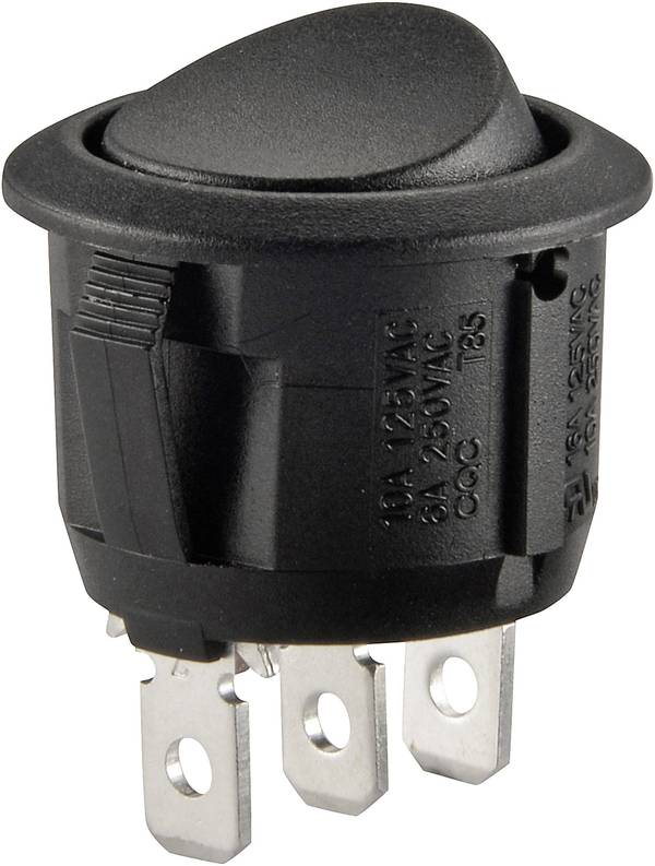 TRU COMPONENTS 700169 kolébkový spínač R13-112C B/B 250 V/AC 6 A 1x zap/zap s aretací 1 ks