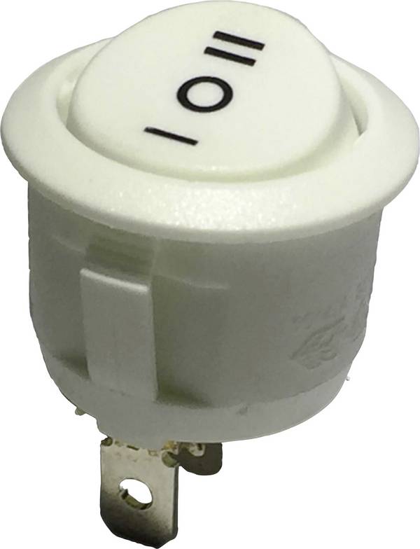 TRU COMPONENTS 700266 kolébkový spínač R13-112D W/W PR.I-O-II 250 V/AC 6 A 1x zap/vyp/zap s aretací/0/s aretací 1 ks