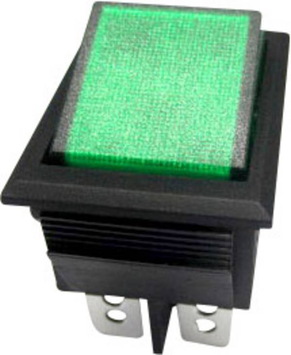 TRU COMPONENTS 1587525 kolébkový spínač TC-R13-69B-01 GN 250 V/AC 10 A 2x vyp/zap s aretací 1 ks