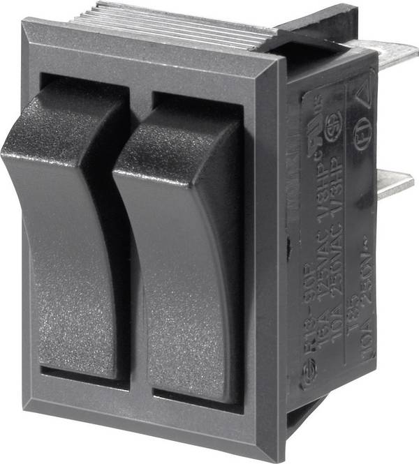 TRU COMPONENTS 1587546 kolébkový spínač TC-R13-90PAA-01 250 V/AC 10 A 2x vyp/zap s aretací 1 ks