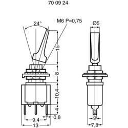 Pákový spínač Miyama MS 500 A-MF, 250 V/AC, 3 A, 1 ks