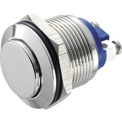 Stláčacie tlačidlo s ochranou pred vandalmi TRU COMPONENTS GQ 19H-N, 48 V/DC, 2 A, poniklovaný, 1 ks