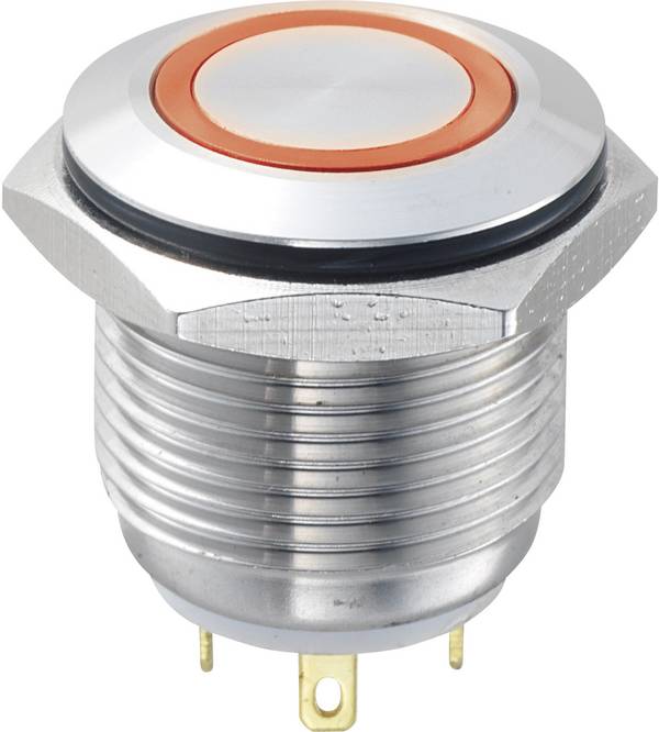 TRU COMPONENTS GQ16F-10E/J/R/12V, 701868 tlačítko antivandal, 16 mm, 48 V/DC, 2 A, 1 ks