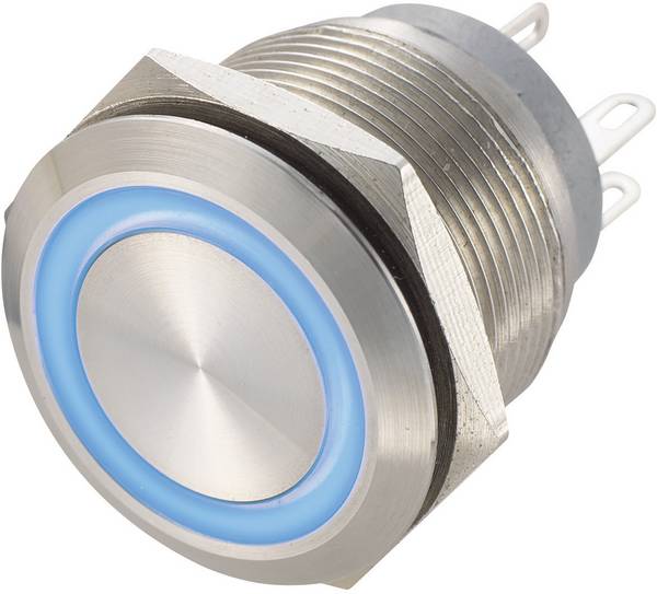 TRU COMPONENTS GQ22-11WE/B-W/12V, 702602 tlačítko antivandal, 22 mm, 250 V/AC, 0.5 A, 1 ks