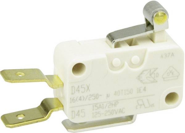 ZF D45U-V3RA mikrospínač D45U-V3RA 250 V/AC 16 A 1x zap/(zap) bez aretace 1 ks