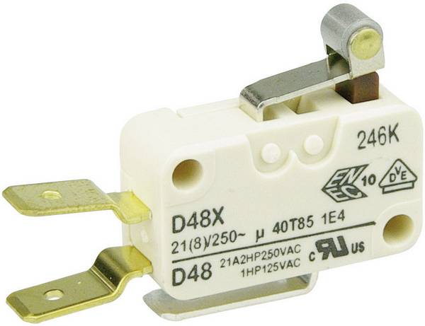 ZF D489-V3RA mikrospínač D489-V3RA 250 V/AC 21 A 1x zap/(zap) bez aretace 1 ks