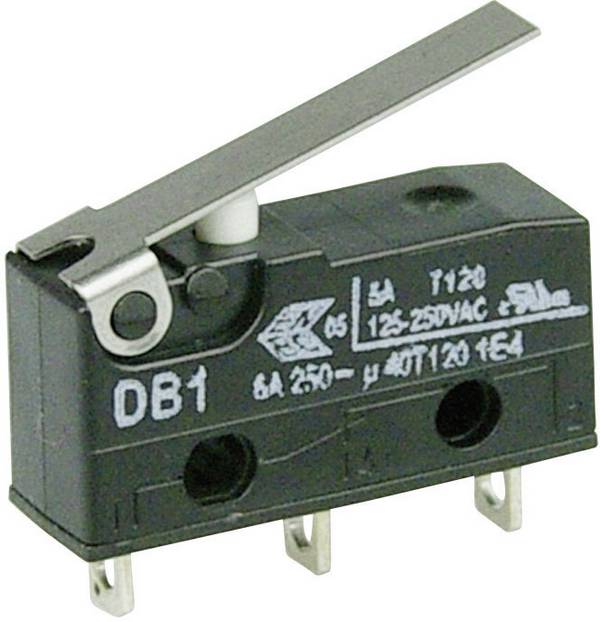 ZF DB1C-A1LB mikrospínač DB1C-A1LB 250 V/AC 6 A 1x zap/(zap) bez aretace 1 ks