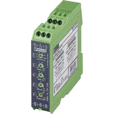 Elektronické zařízení se zeleným krytem, obsahuje několik přepínačů a LED indikátorů. Diagramy a technické detaily jsou vytištěny na straně zařízení.