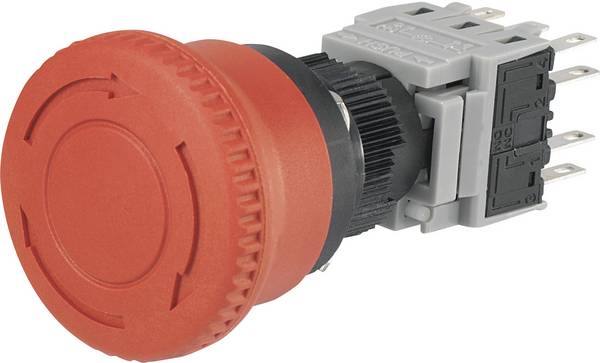 TRU COMPONENTS LAS1-BY-33TSB, 704796 nouzový vypínač, 3 rozpínací kontakty, 3 spínací kontakty, 1 ks