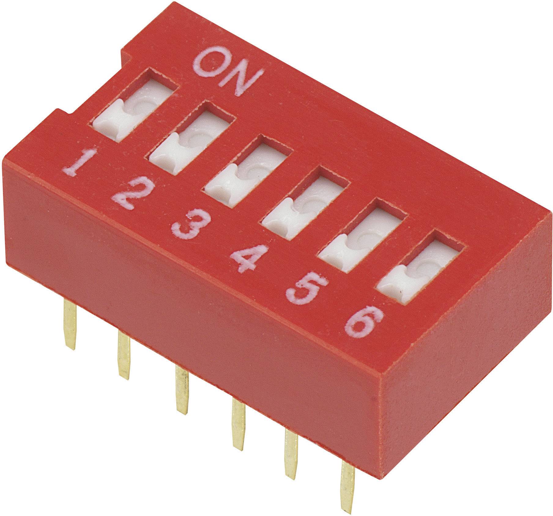 TRU COMPONENTS 704876 DSR-06 DIP spínač Pólů 6 zásuvný typ 1 ks