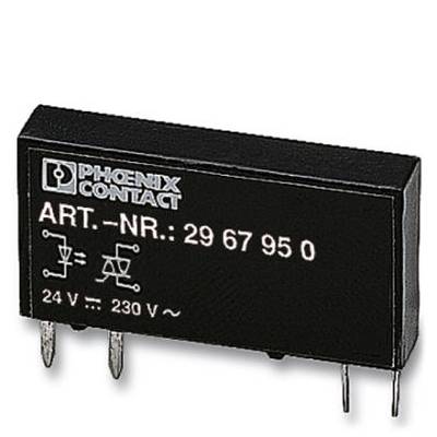 Phoenix Contact relé, kat. č.: 2967950, 24V-230V. Černý kryt s kovovými spínacími kontakty, vhodný pro elektronické obvody.