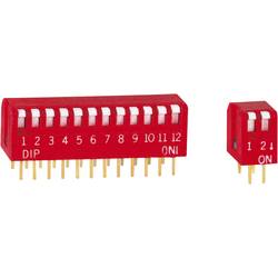 DIP spínač, typ piano, DP-10V, 10pólový, rastr: 2,54 mm