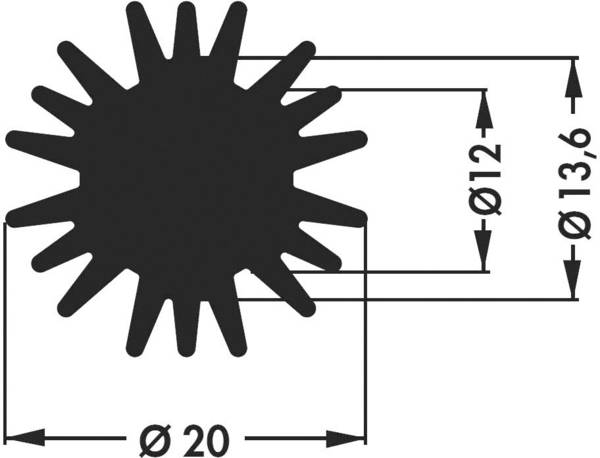 Fischer Elektronik 10021667 SK 585 15 SA LED chladič 6.1 K/W (Ø x v) 20 mm x 15 mm