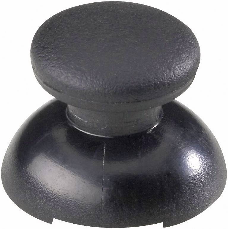 Černý analogový stick, typicky používaný pro herní ovladače, poskytuje pohybové ovládání ve hrách.