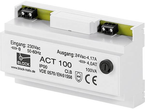 BLOCK ACT 63 bezpečnostní transformátor 1 x 230 V/AC 1 x 24 V/AC 63 VA 2.625 A