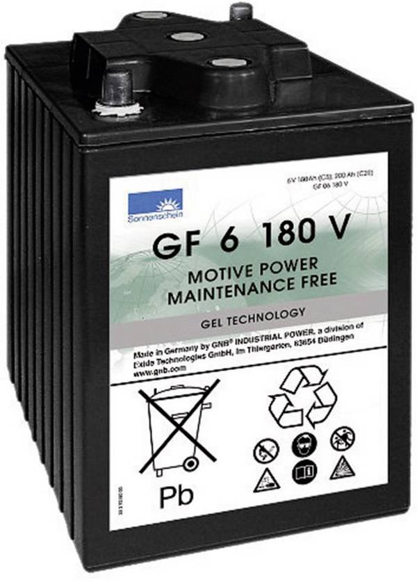 GNB Sonnenschein GF 06 180 V olověný akumulátor 6 V 180 Ah olověná gelová (š x v x h) 246 x 275 x 192 mm konický konektor bezúdržbové