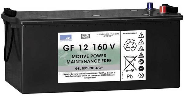GNB Sonnenschein GF 12 160 V olověný akumulátor 12 V 160 Ah olověná gelová (š x v x h) 518 x 238 x 274 mm konický konektor bezúdržbové