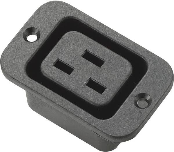 TRU COMPONENTS 715481 IEC zástrčka C13/C14 zásuvka, vestavná vertikální Počet kontaktů: 2 + PE 16 A černá 1 ks