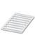 Bílý plastový držák s několika paralelními štěrbinami pro organizaci nebo uchovávání malých plochých předmětů.